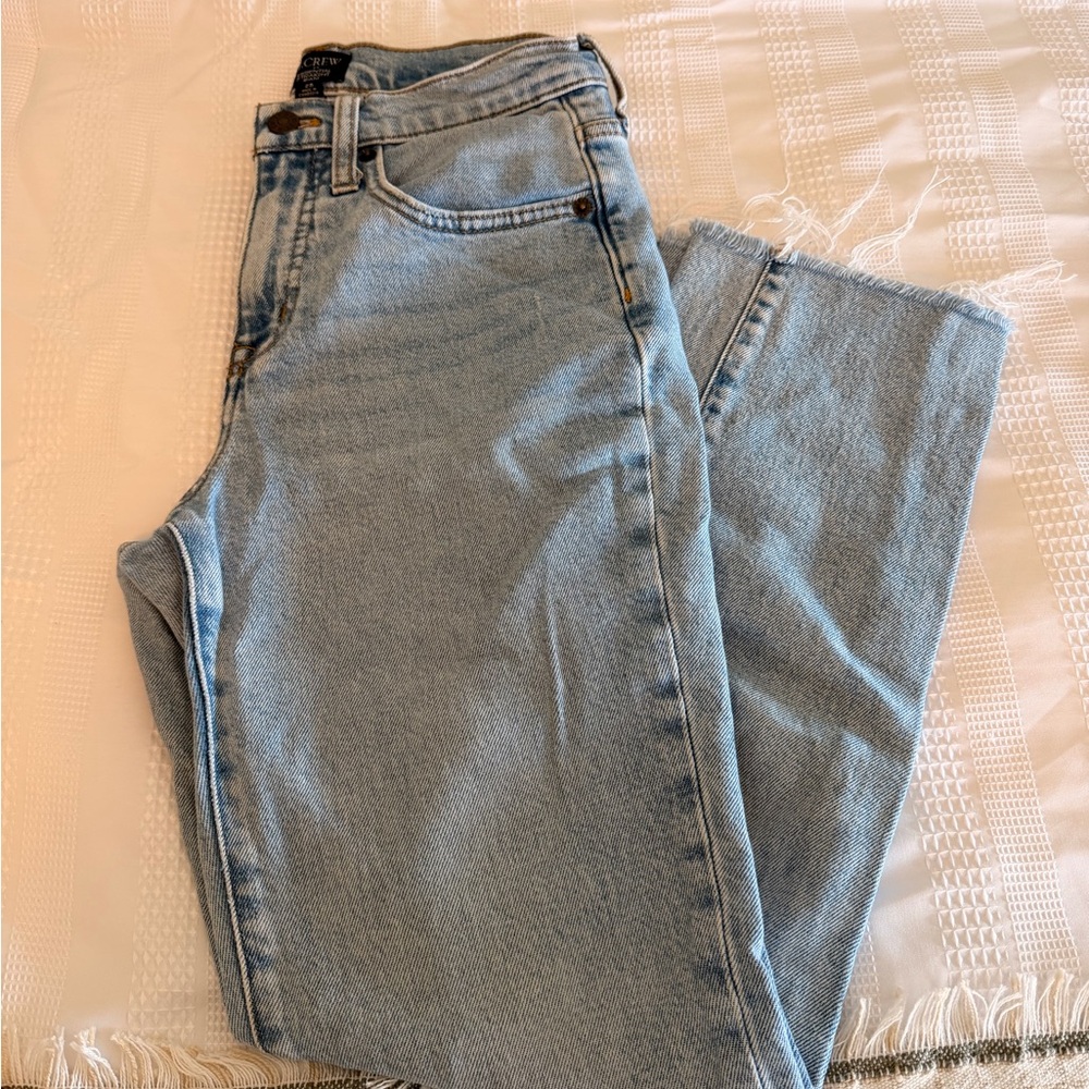 J. Crew Factory Essential Straight Jeans in Light Blue Denim